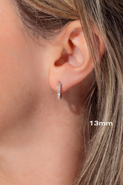 The Perfect Pavé Hoop Earrings Princess Bride Diamonds 14K White Gold 13mm