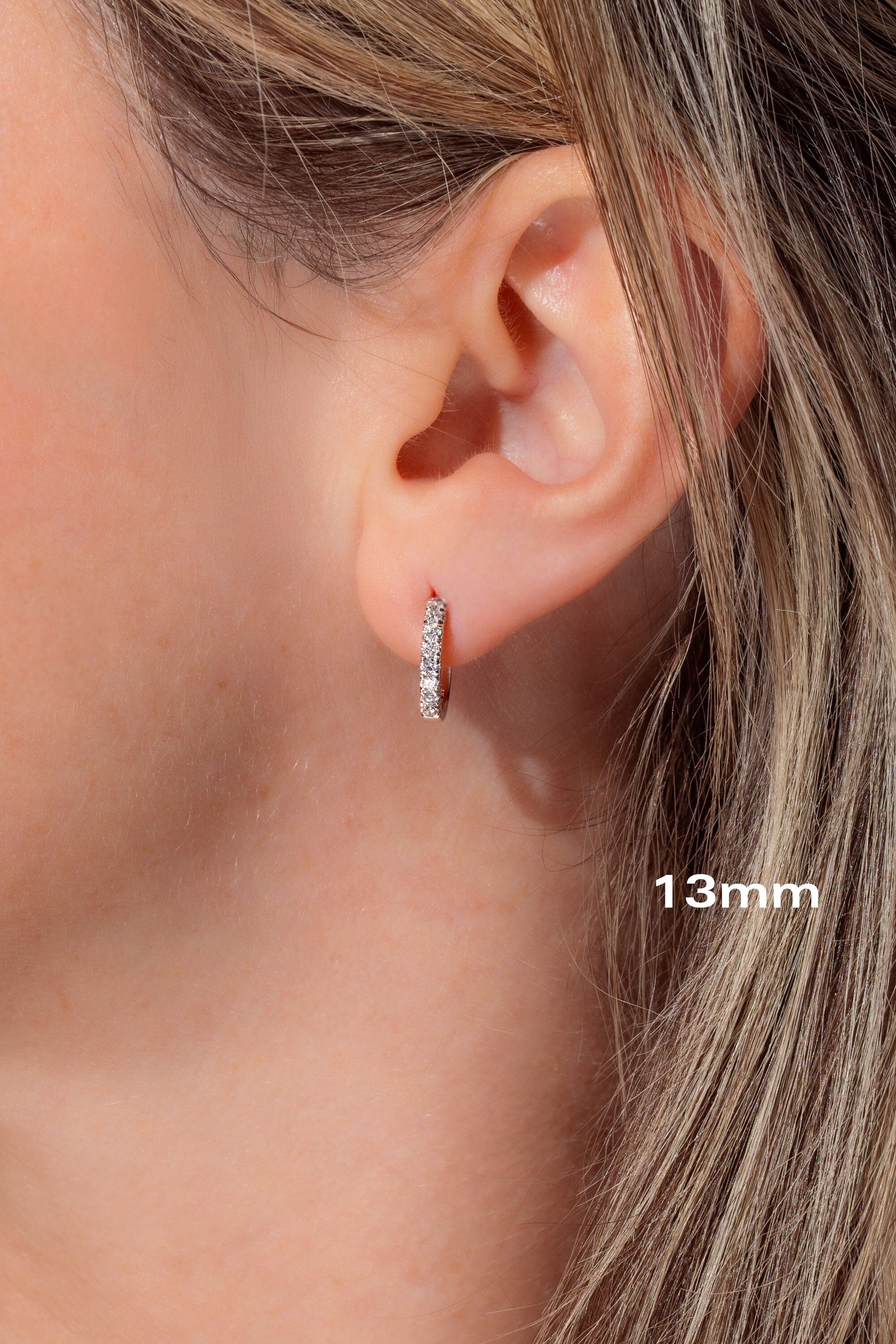 The Perfect Pavé Hoop Earrings Princess Bride Diamonds 14K White Gold 13mm