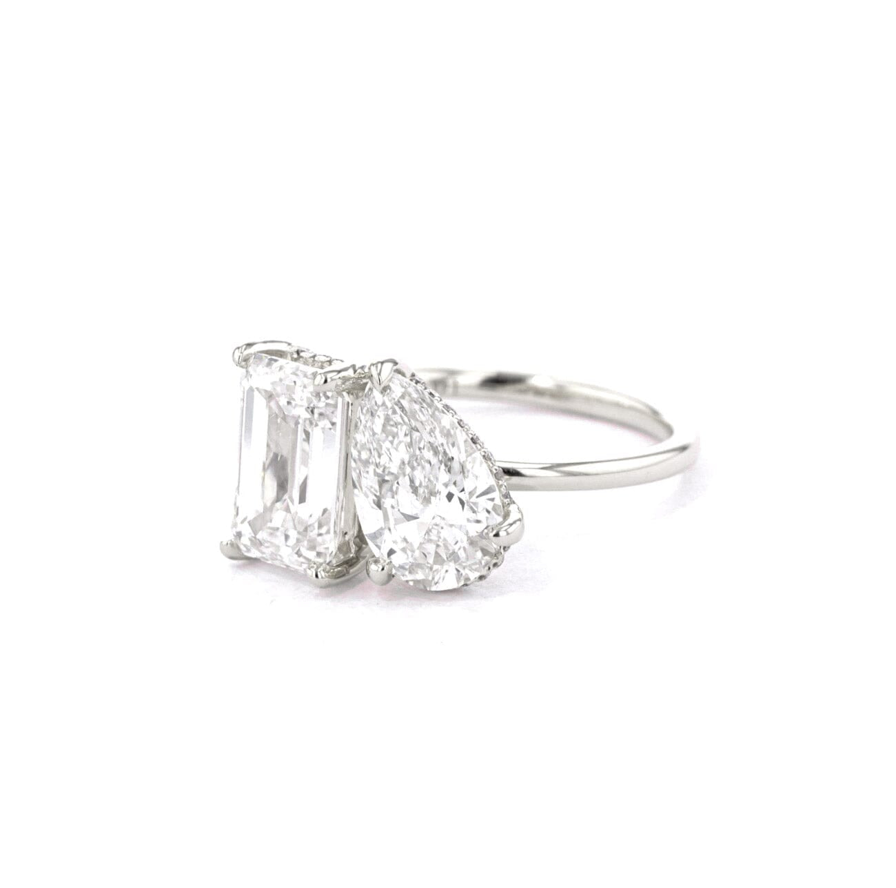Toi et Moi Kayla High Polish Engagement Rings Princess Bride Diamonds