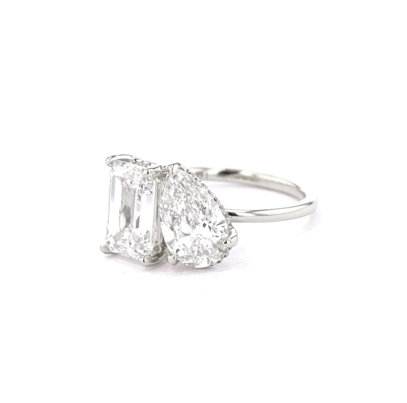 Toi et Moi Kayla High Polish Engagement Rings Princess Bride Diamonds