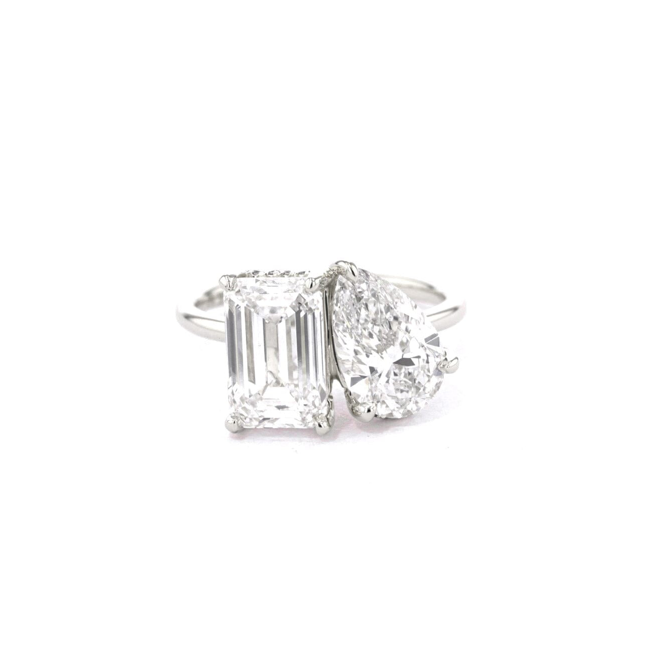 Toi et Moi Kayla High Polish Engagement Rings Princess Bride Diamonds