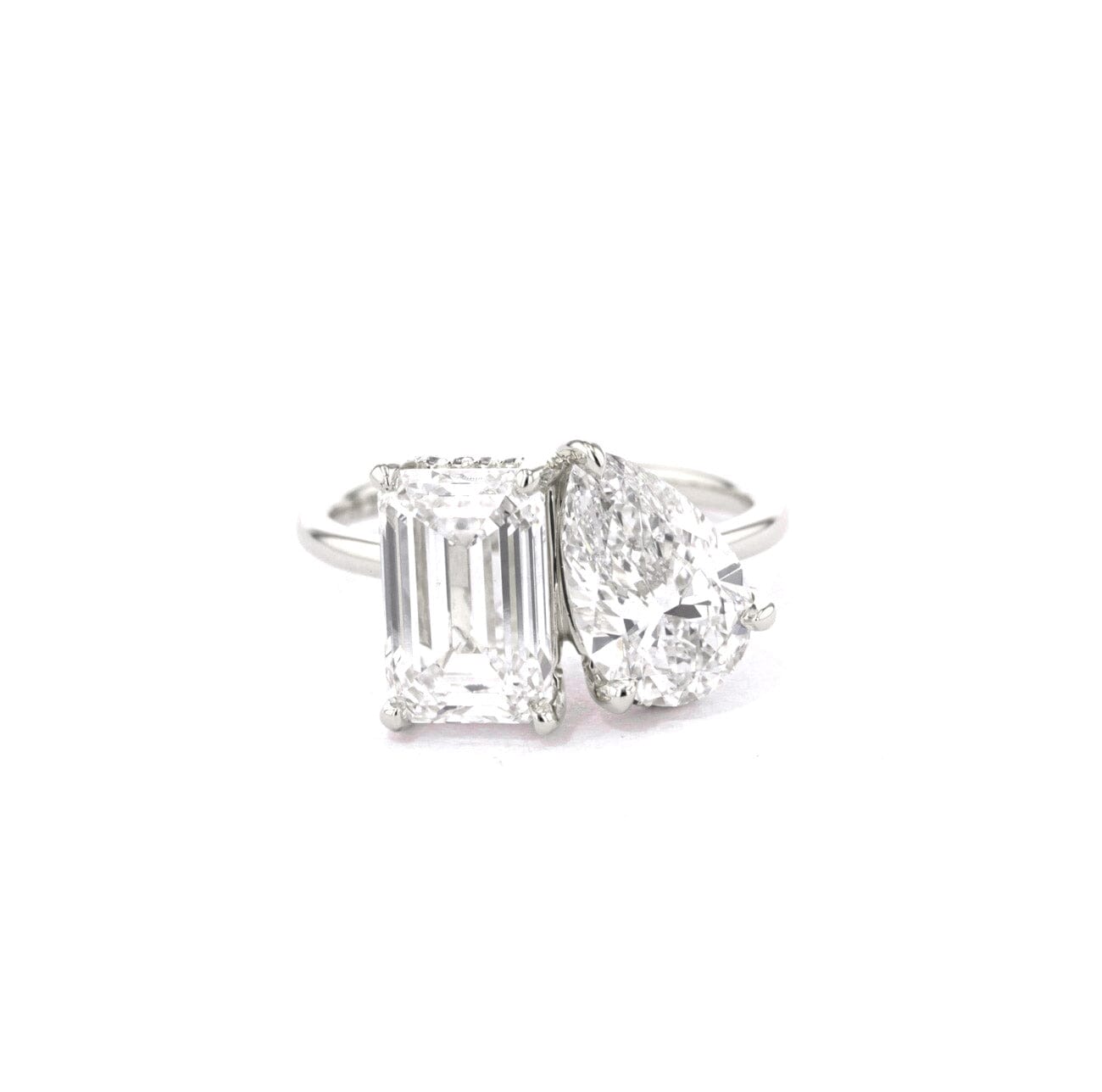 Toi et Moi Kayla High Polish Engagement Rings Princess Bride Diamonds