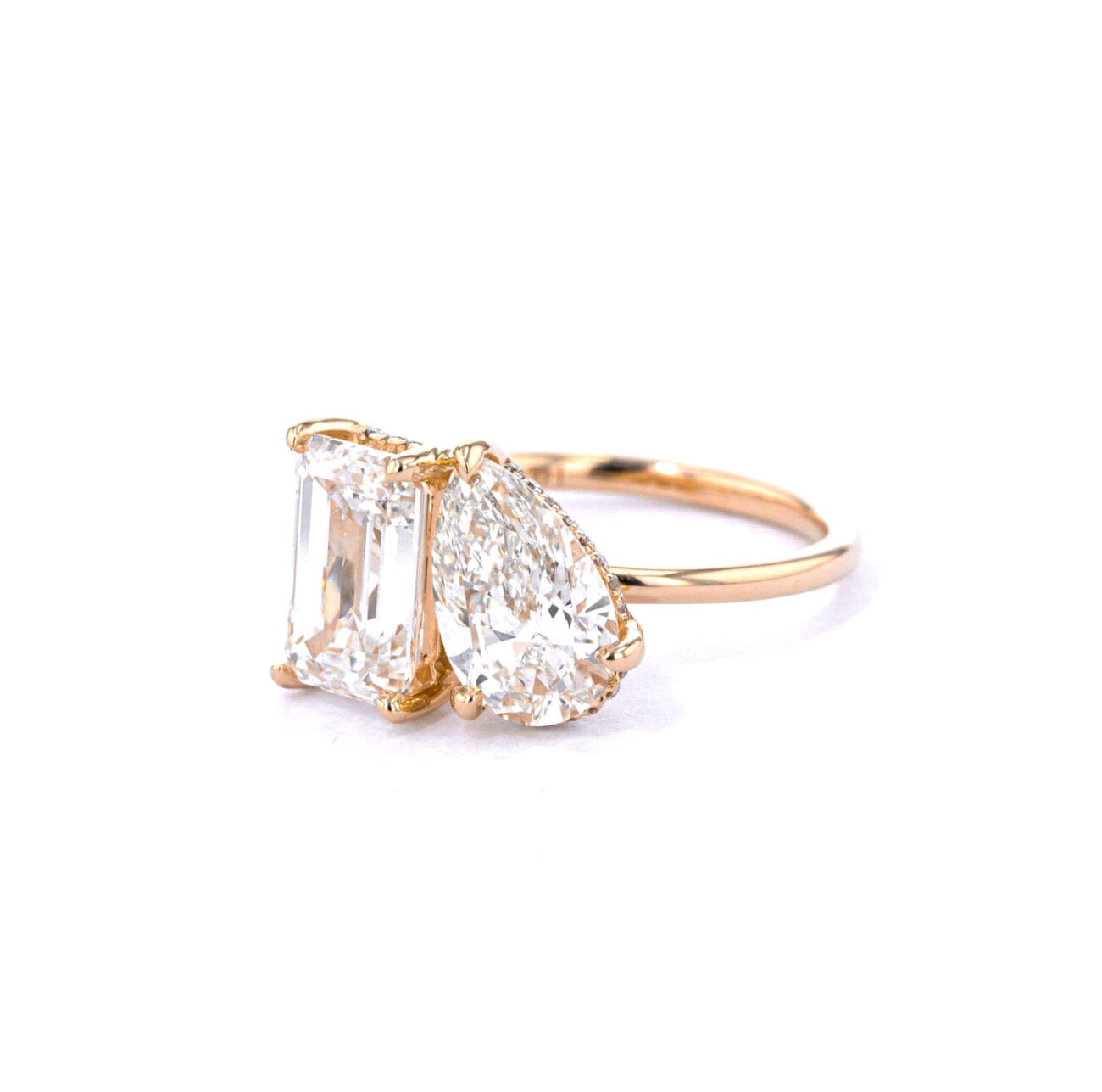 Toi et Moi Kayla High Polish Engagement Rings Princess Bride Diamonds