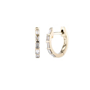 0.19ct Baguette Diamond Huggies Fine Jewelry Earrings Princess Bride Diamonds