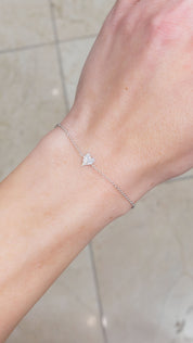 14k White Gold Pavé Heart Bracelet Bracelets Princess Bride Diamonds