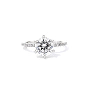 1.4mm Caraline Round Engagement Rings Princess Bride Diamonds 3 14K White Gold