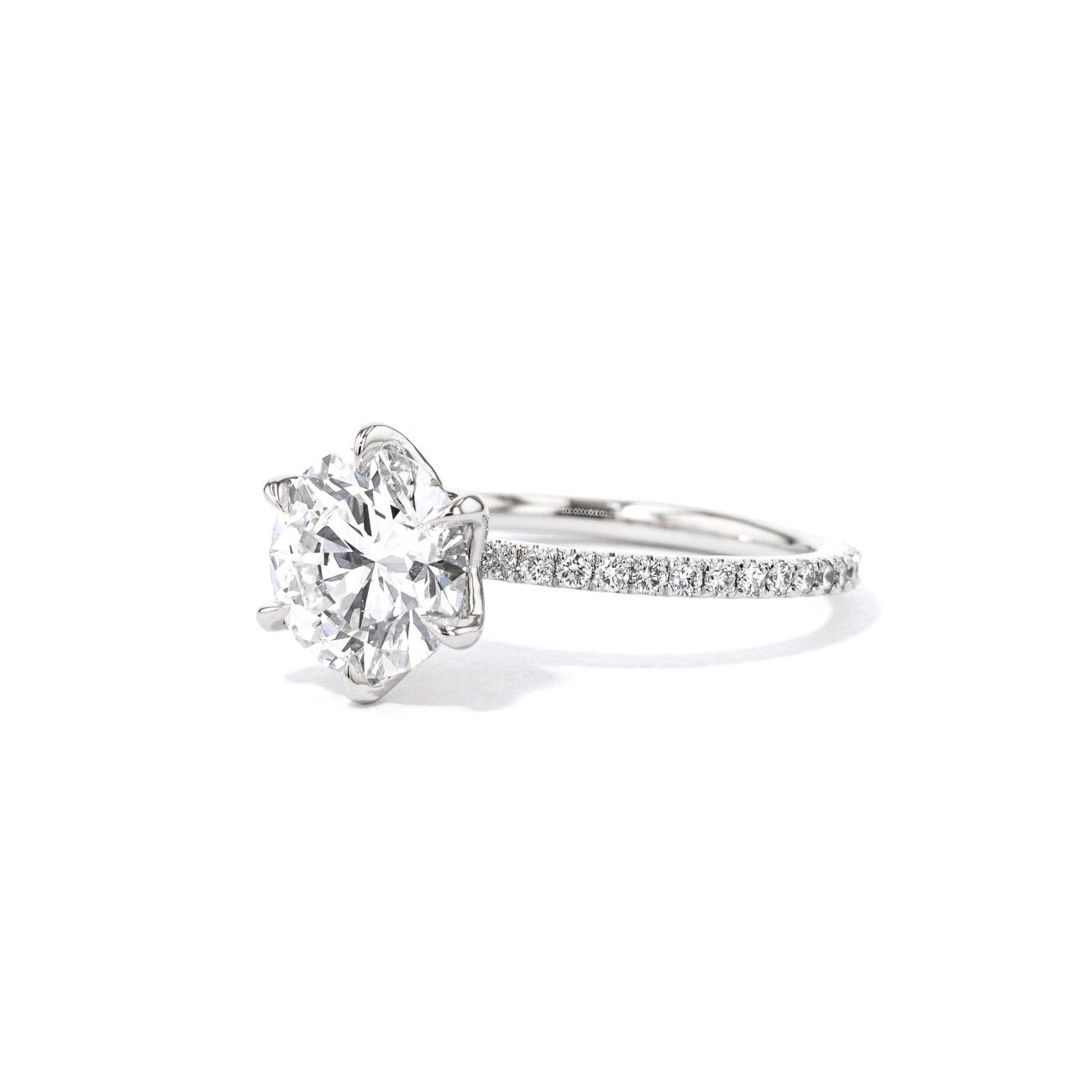1.4mm Caraline Round Engagement Rings Princess Bride Diamonds