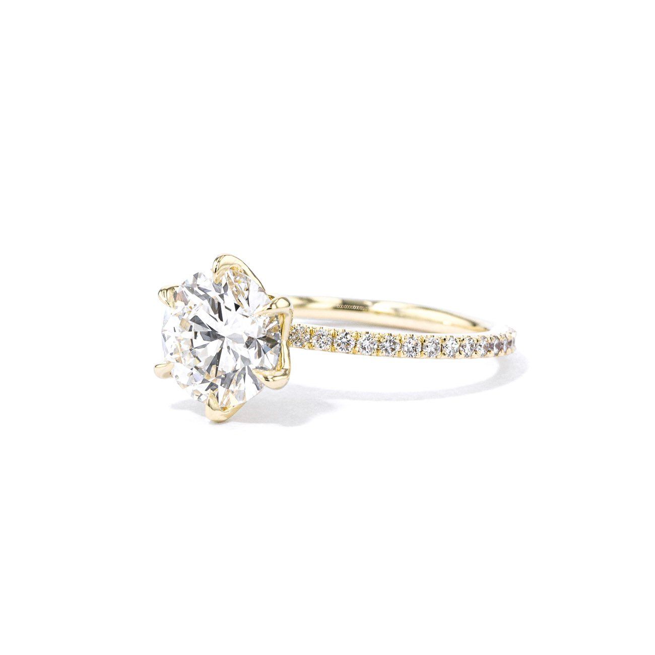 1.4mm Caraline Round Engagement Rings Princess Bride Diamonds