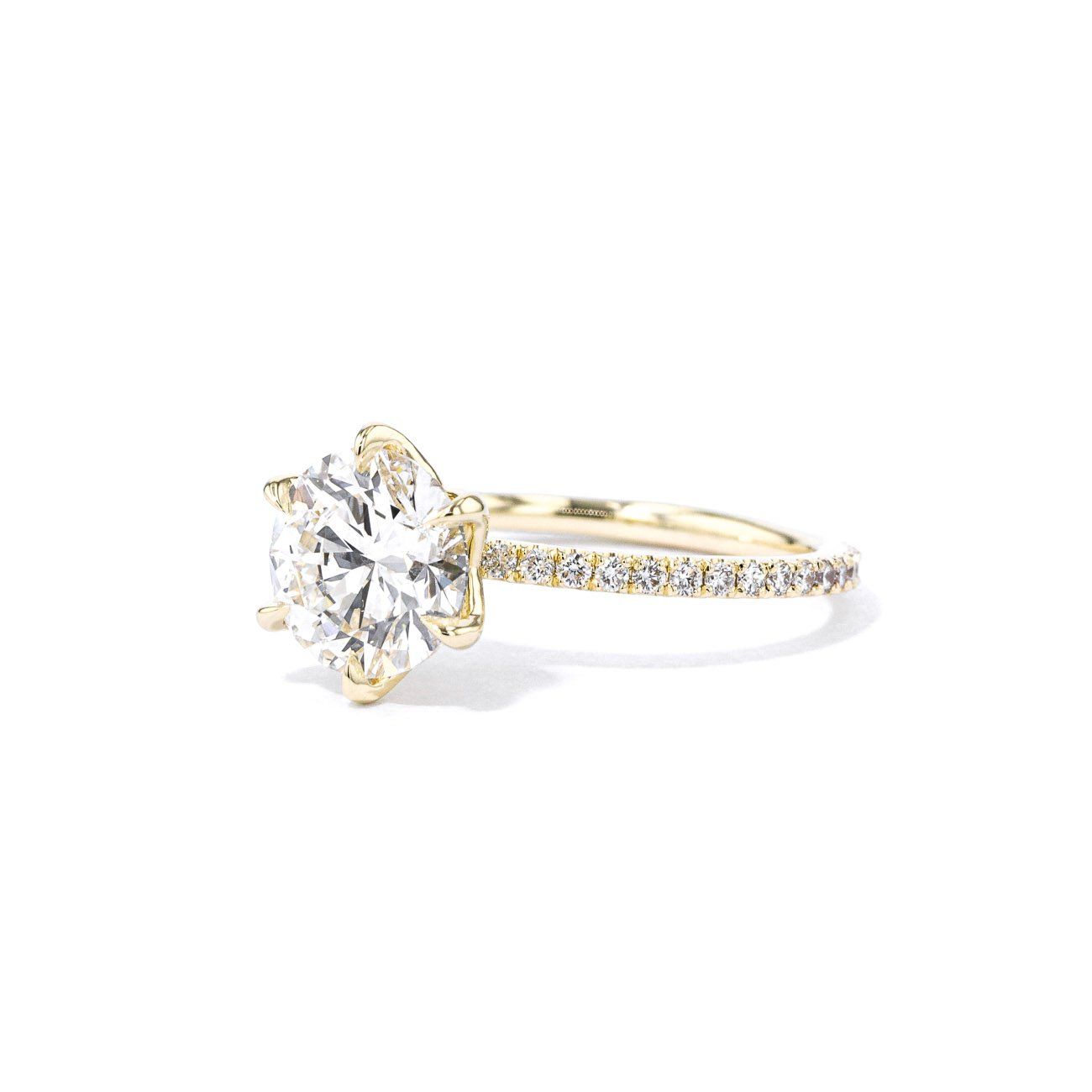 1.4mm Caraline Round Engagement Rings Princess Bride Diamonds 