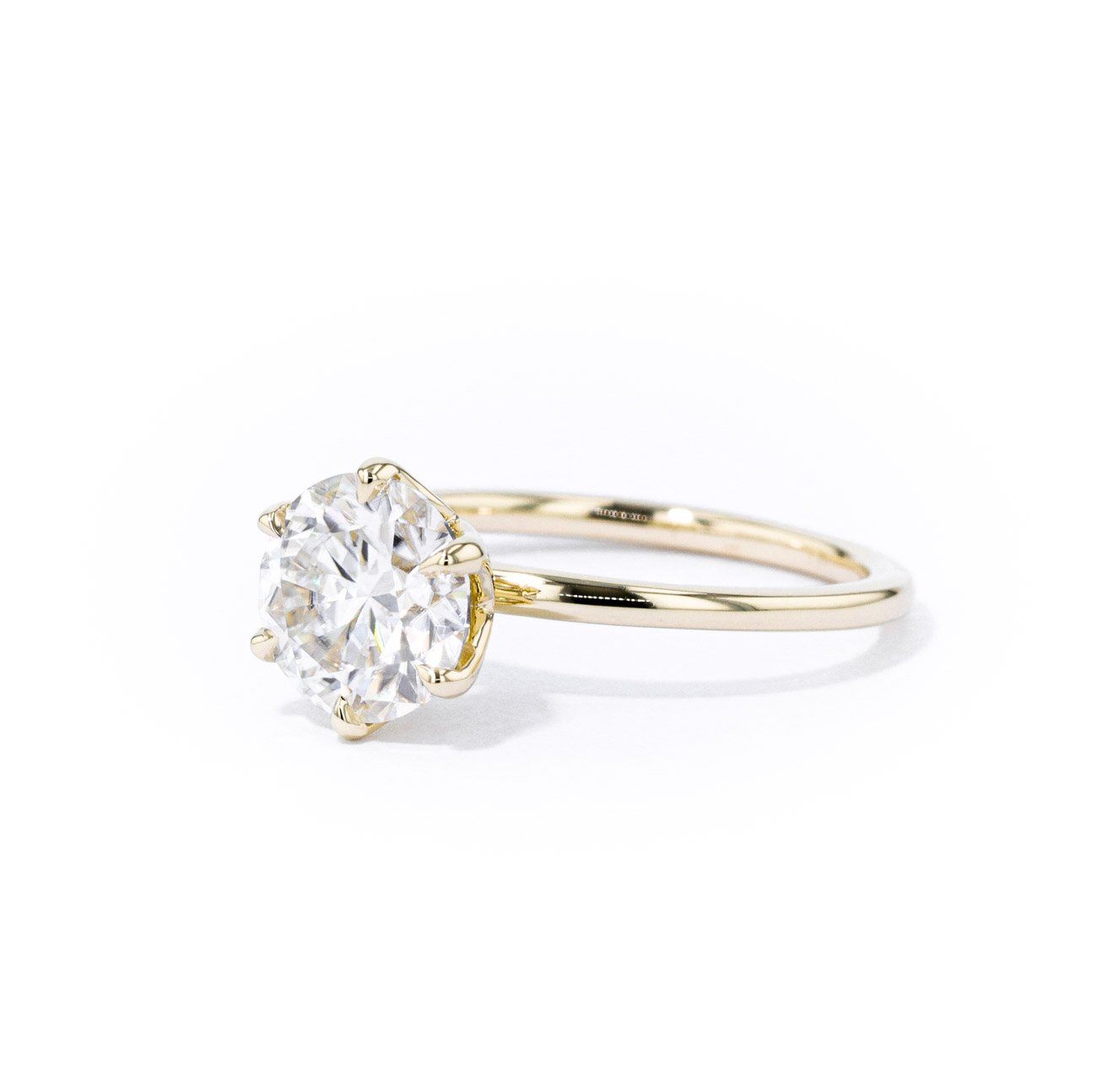 1.4mm Caraline Round High Polish Engagement Rings Princess Bride Diamonds