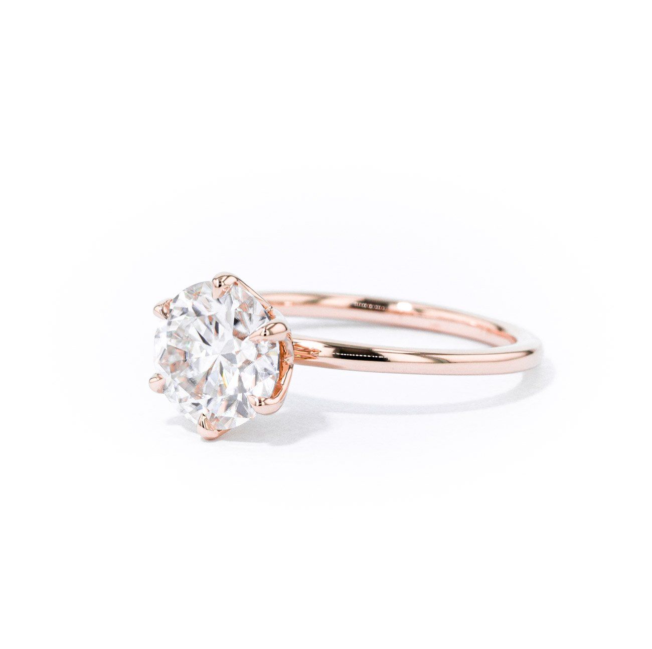 1.4mm Caraline Round High Polish Engagement Rings Princess Bride Diamonds