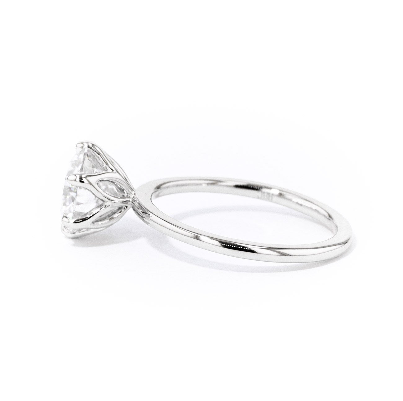 1.4mm Caraline Round High Polish Engagement Rings Princess Bride Diamonds
