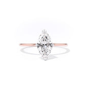 1.4mm Juliette Marquise Solitaire Engagement Rings Princess Bride Diamonds 3 14K Rose Gold