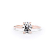 1.5mm Juliette Oval Solitaire Engagement Rings Princess Bride Diamonds 3 14K Rose Gold
