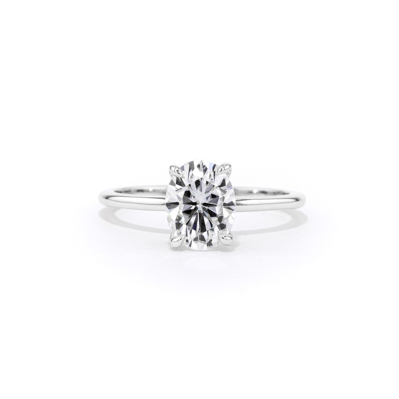 1.5mm Juliette Oval Solitaire Engagement Rings Princess Bride Diamonds 3 14K White Gold
