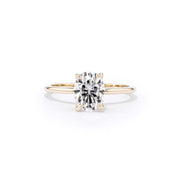 1.5mm Juliette Oval Solitaire Engagement Rings Princess Bride Diamonds 3 14K Yellow Gold