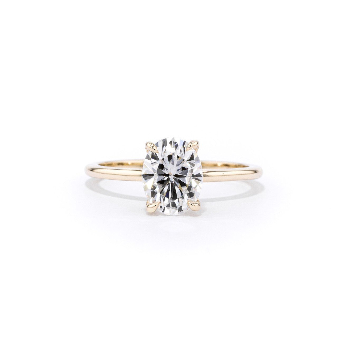 1.5mm Juliette Oval Solitaire Engagement Rings Princess Bride Diamonds 3 14K Yellow Gold