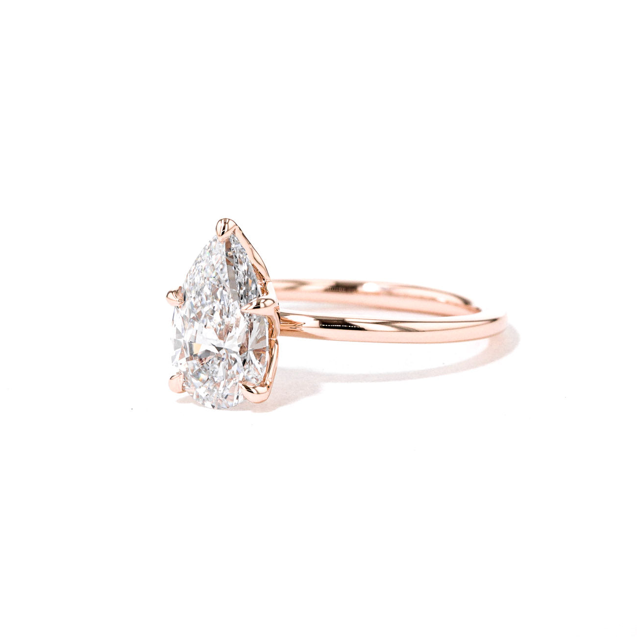 1.6mm Caraline Pear High Polish Engagement Rings Princess Bride Diamonds