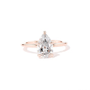 1.6mm Caraline Pear High Polish Engagement Rings Princess Bride Diamonds 3 14K Rose Gold