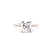 1.6mm Kayla Cushion Engagement Rings Princess Bride Diamonds 3 14K Rose Gold