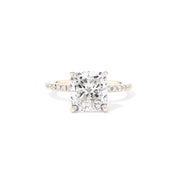 1.6mm Kayla Cushion Engagement Rings Princess Bride Diamonds 3 14K Yellow Gold