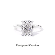 1.6mm Kayla Cushion High Polish Engagement Rings Princess Bride Diamonds