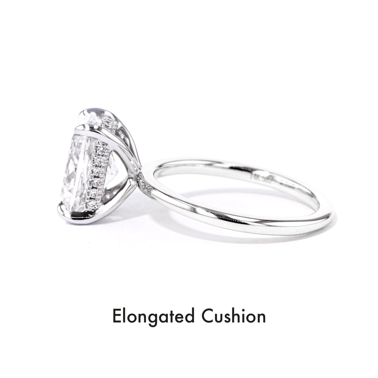 1.6mm Kayla Cushion High Polish Engagement Rings Princess Bride Diamonds