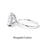 1.6mm Kayla Cushion High Polish Engagement Rings Princess Bride Diamonds