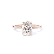 1.6mm Kayla Oval High Polish Engagement Rings Princess Bride Diamonds 3 14K Rose Gold