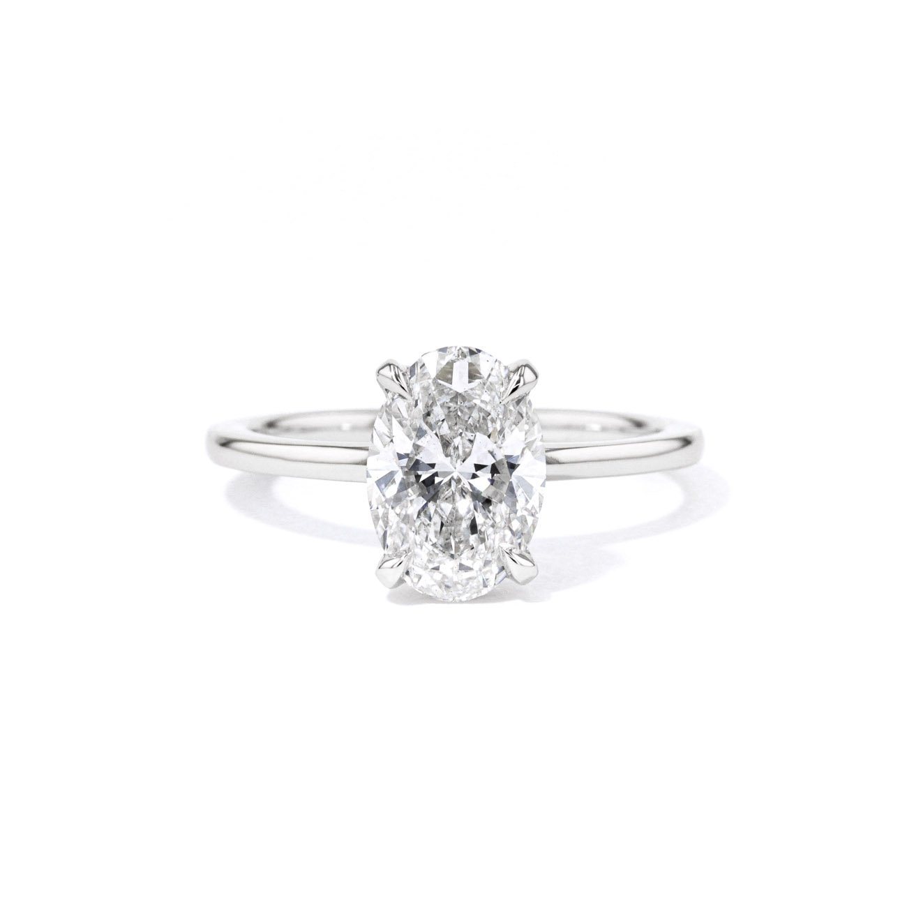 1.6mm Kayla Oval High Polish Engagement Rings Princess Bride Diamonds 3 14K White Gold