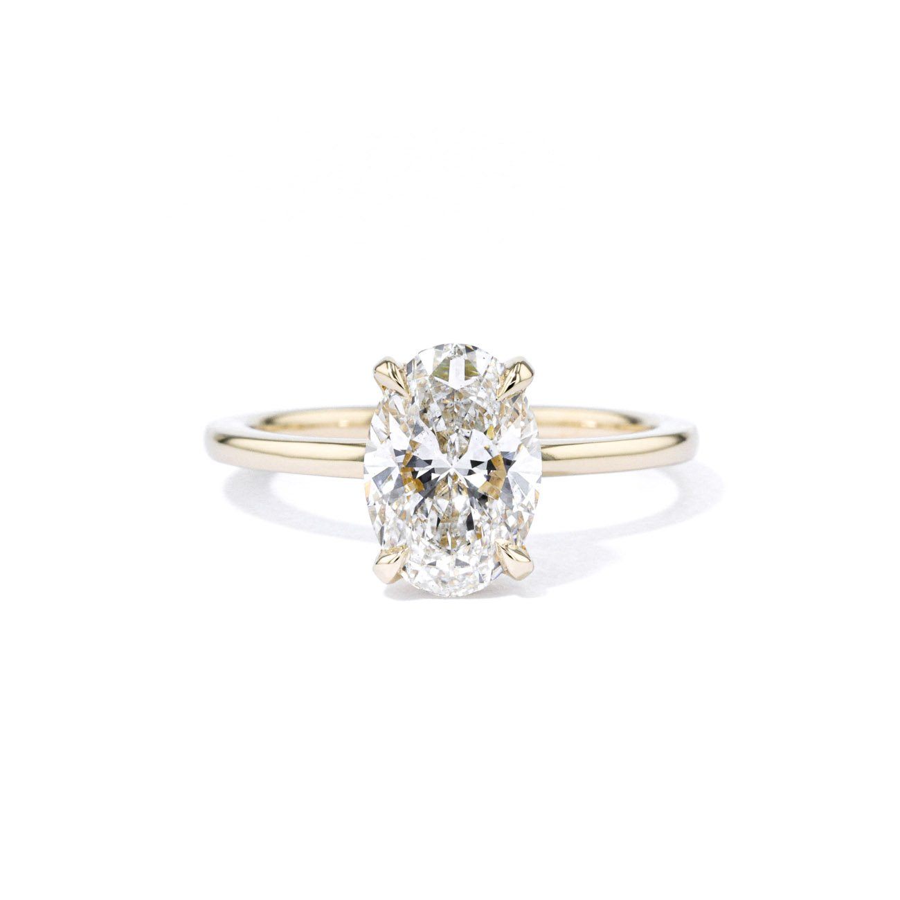 1.6mm Kayla Oval High Polish Engagement Rings Princess Bride Diamonds 3 14K Yellow Gold