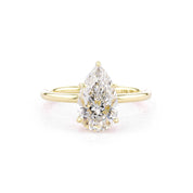 1.6mm Kayla Pear High Polish Engagement Rings Princess Bride Diamonds