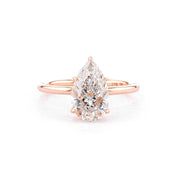 1.6mm Kayla Pear High Polish Engagement Rings Princess Bride Diamonds