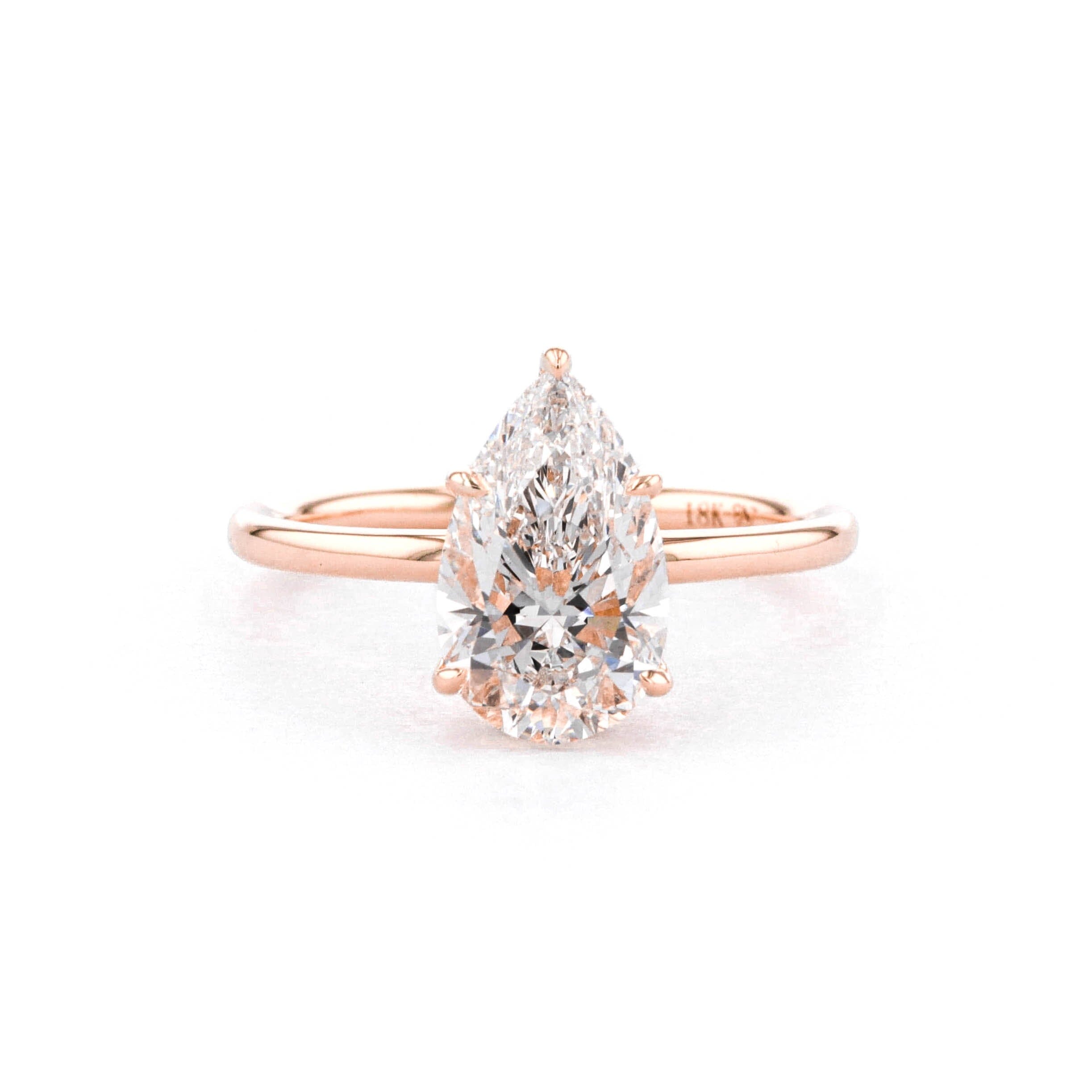 1.6mm Kayla Pear High Polish Engagement Rings Princess Bride Diamonds