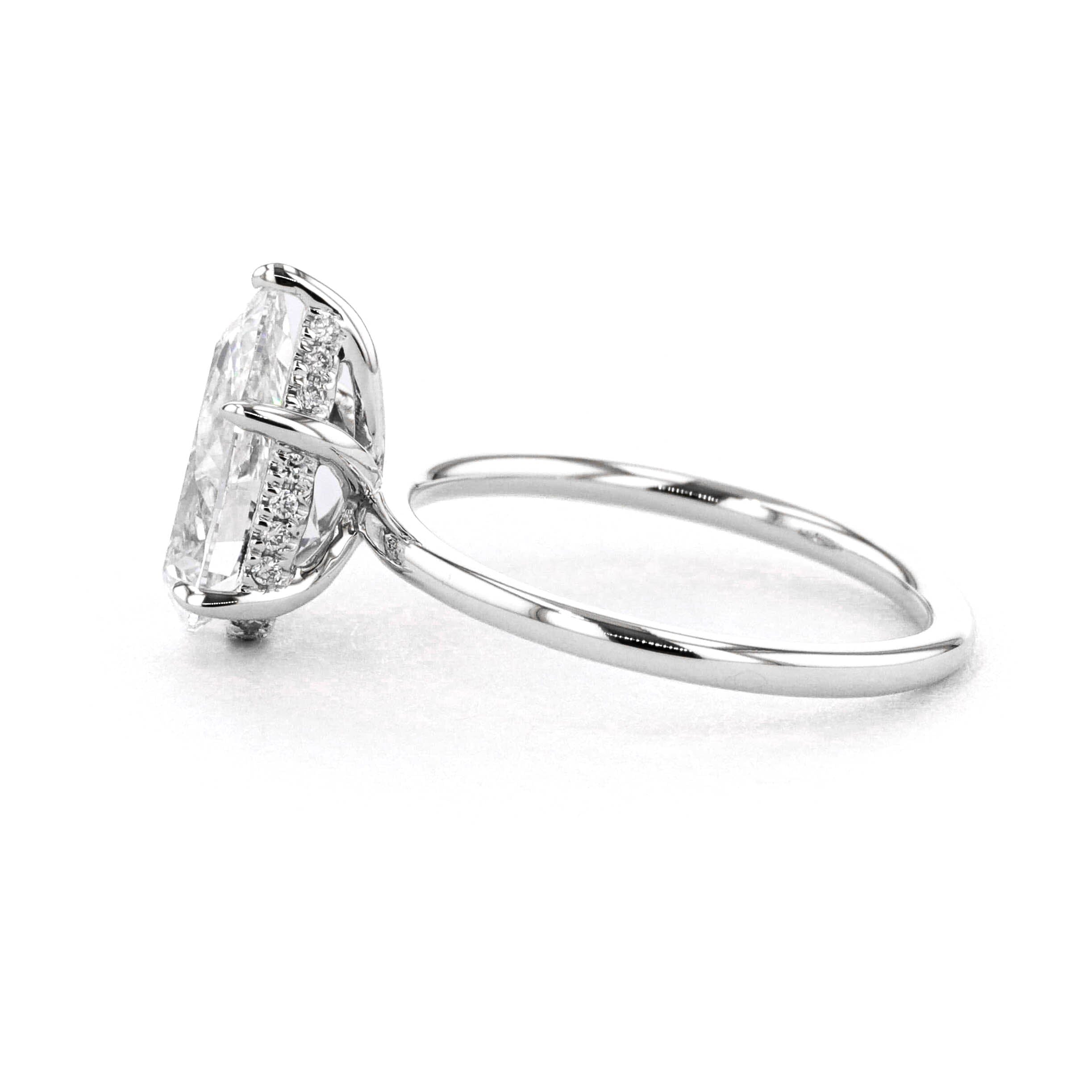 1.6mm Kayla Pear High Polish Engagement Rings Princess Bride Diamonds