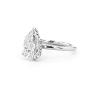 1.6mm Kayla Pear High Polish Engagement Rings Princess Bride Diamonds