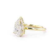 1.6mm Kayla Pear High Polish Engagement Rings Princess Bride Diamonds