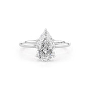 1.6mm Kayla Pear High Polish Engagement Rings Princess Bride Diamonds