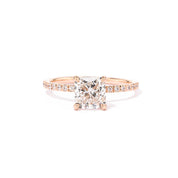 1.6mm Leah Cushion Engagement Rings Princess Bride Diamonds 3 14K Rose Gold