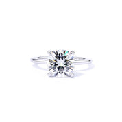 1.6mm Leah Cushion High Polish Engagement Rings Princess Bride Diamonds