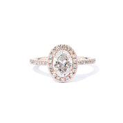 1.6mm Lynn Oval Engagement Rings Princess Bride Diamonds 3 14K Rose Gold