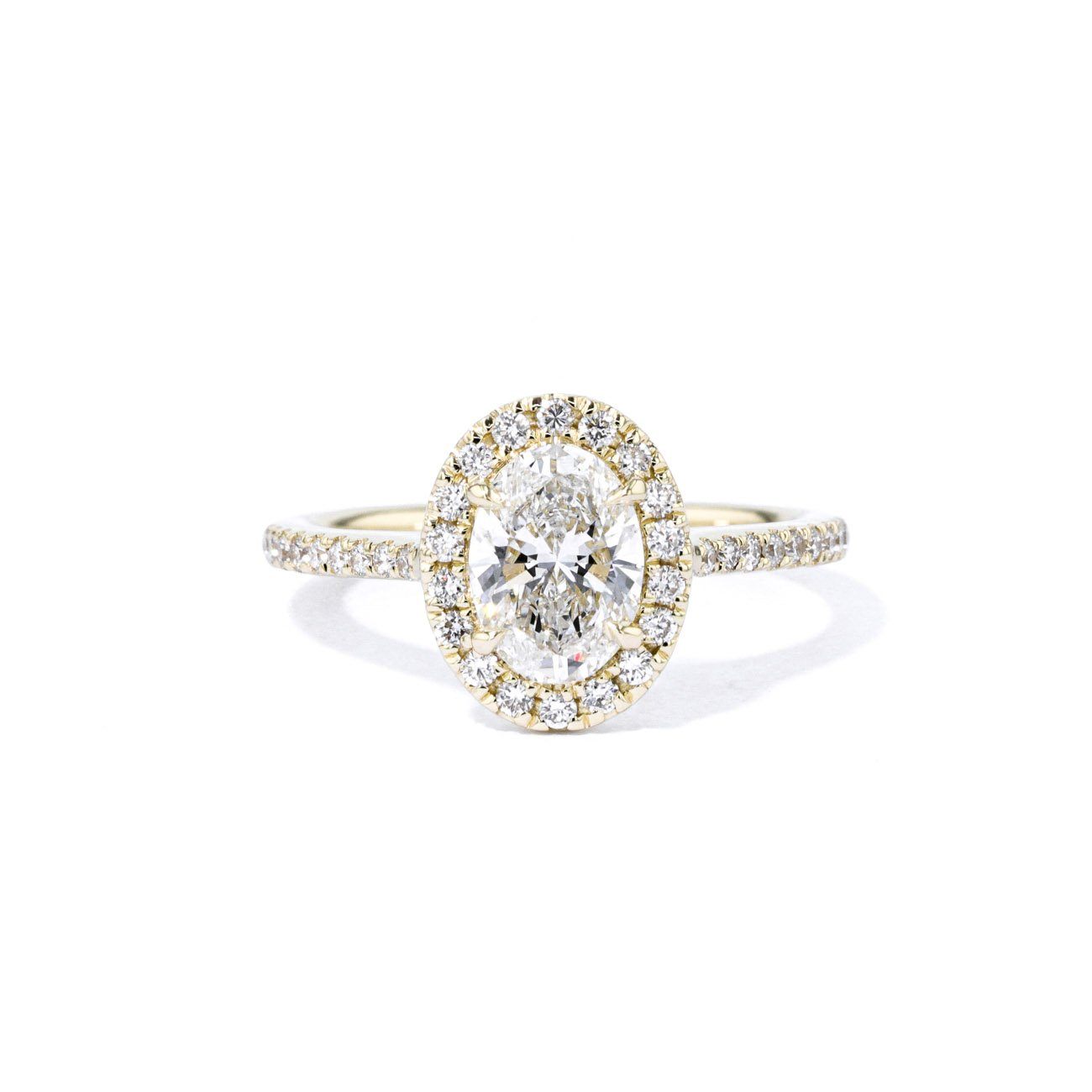 1.6mm Lynn Oval Engagement Rings Princess Bride Diamonds 3 14K Yellow Gold