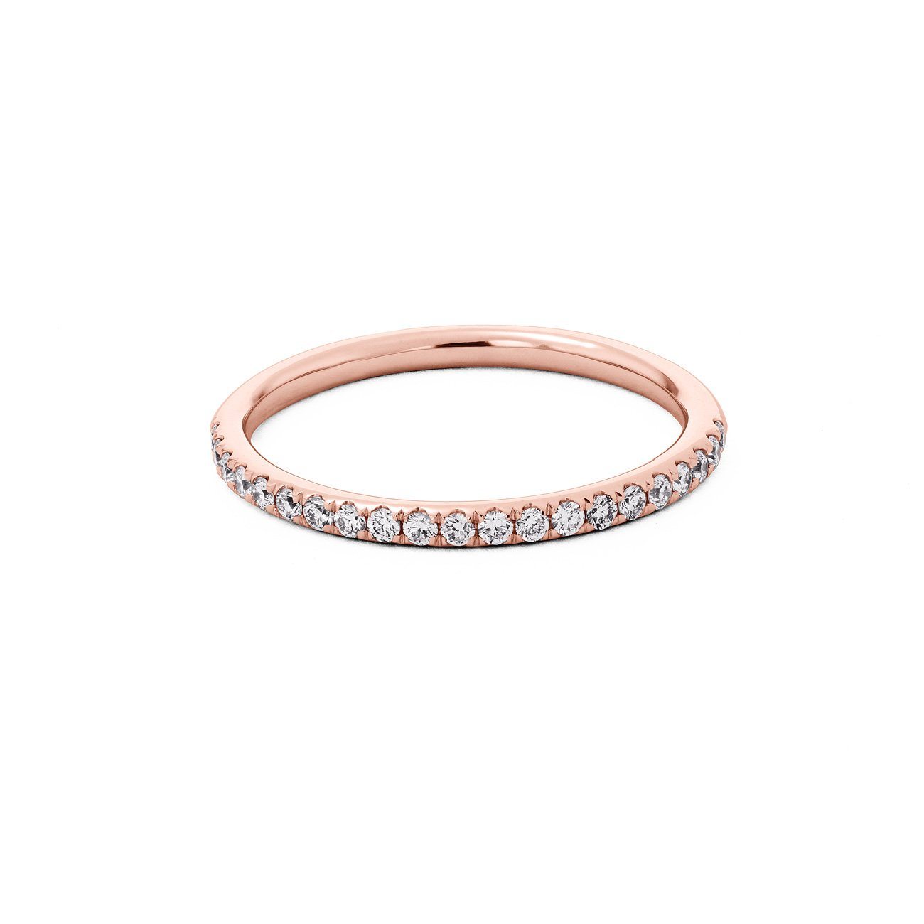 1.6mm Pavé Diamond Ring Ring Princess Bride Diamonds 3 14K Rose Gold