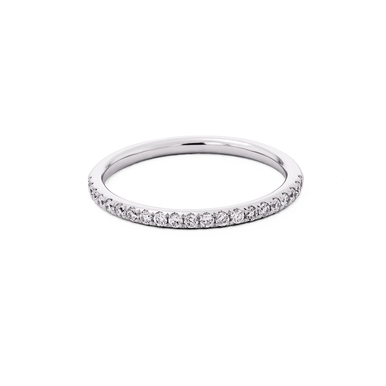 1.6mm Pavé Diamond Ring Ring Princess Bride Diamonds 3 14K White Gold