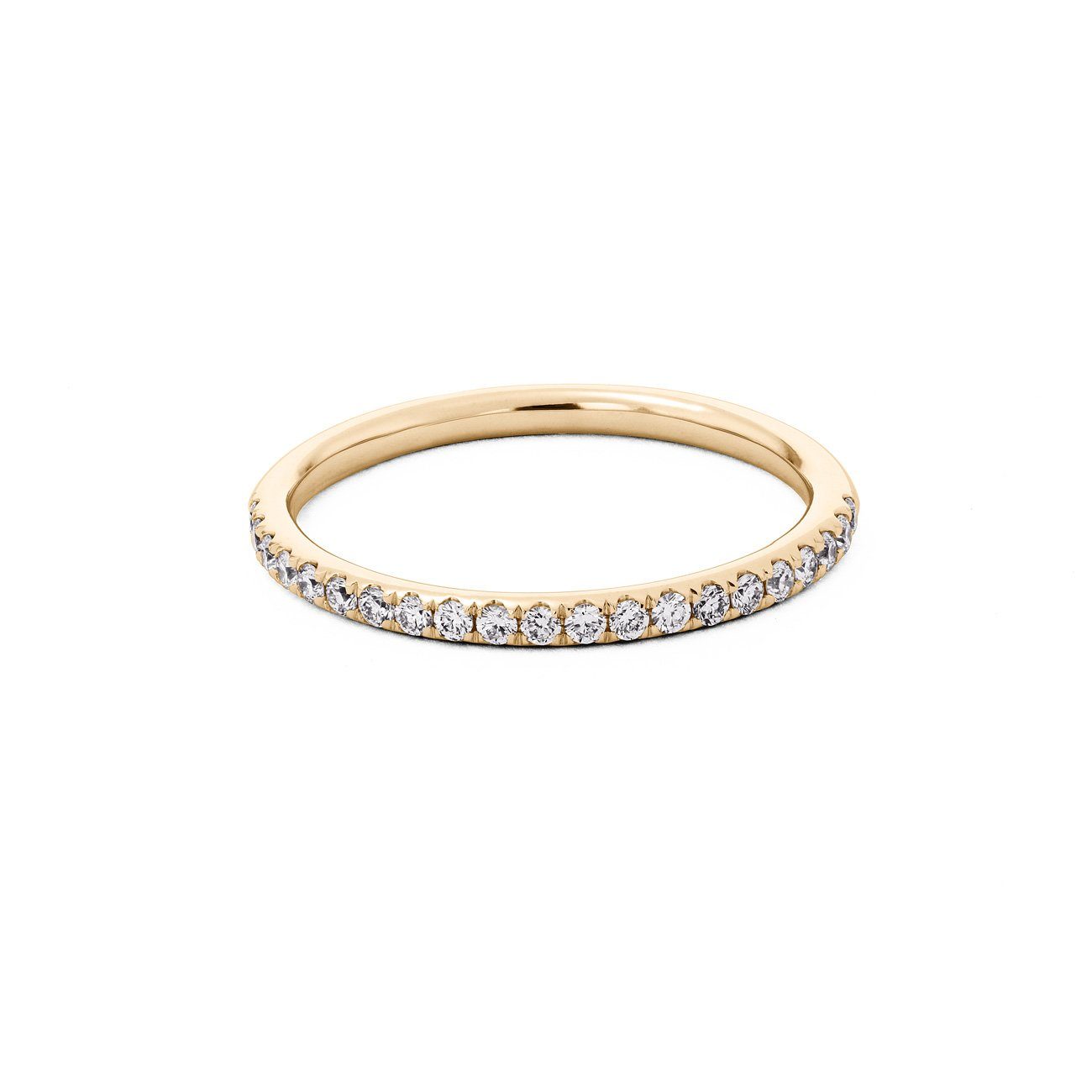 1.6mm Pavé Diamond Ring Ring Princess Bride Diamonds 3 14K Yellow Gold
