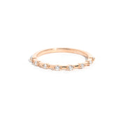 1.6mm Petite Daisy Diamond Band Rings Princess Bride Diamonds 3 14K Rose Gold 