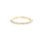 1.6mm Petite Daisy Diamond Band Rings Princess Bride Diamonds 3 14K Yellow Gold