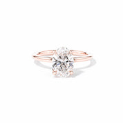 1.6mm Samantha Oval High Polish Engagement Rings Princess Bride Diamonds 3 14K Rose Gold