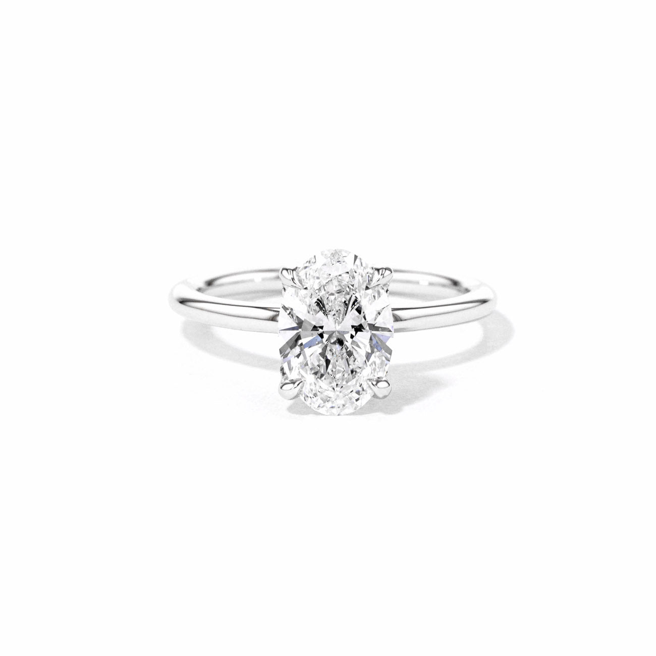 1.6mm Samantha Oval High Polish Engagement Rings Princess Bride Diamonds 3 14K White Gold 