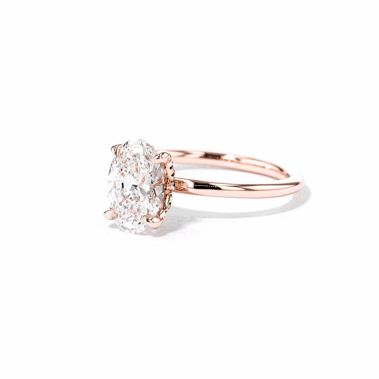 1.6mm Samantha Oval High Polish Engagement Rings Princess Bride Diamonds